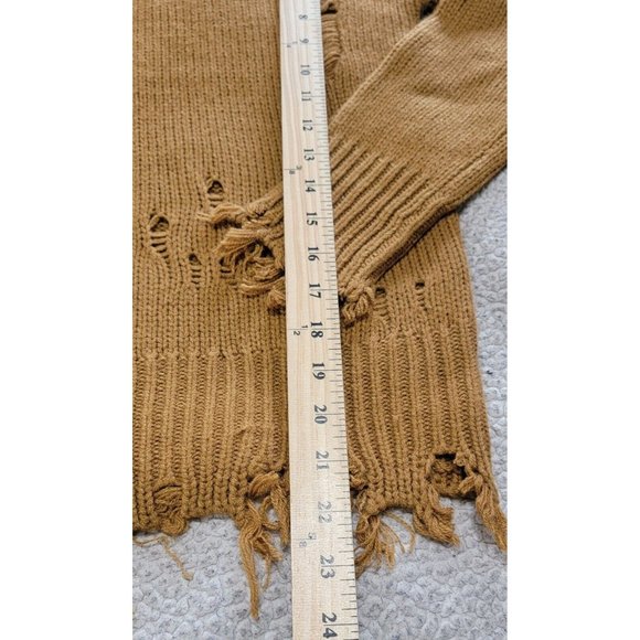 Kut From The Kloth‎ Womens Camel Viola Destructed Turtleneck Sweater Size XS - Picture 9 of 10